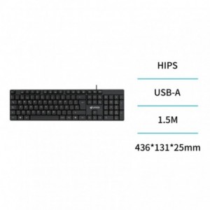 TECLADO CABLE USB NEGRO UNICO