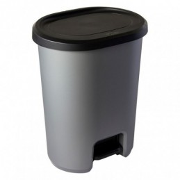 CUBO BASURA PEDAL 27L.GRIS...