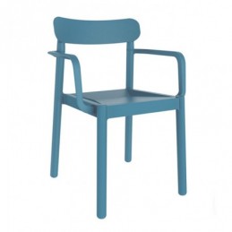 SILLA CON BRAZOS AZUL RETRO...
