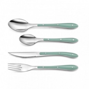 CUBIERTOS INOX.+PP VERDE 24...